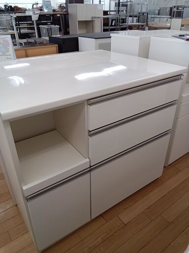 ★ジモティ割あり★  キッチンカウンター ホワイト H100×D49×W118 クリーニング済み TK2160