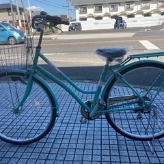 【27インチ自転車】6段変速　LEDオートライト付　前後タイヤ、チェーン、前カゴ、サドル、鍵新品❗️スペアキーあり　若林自転車　膳所店　SALE中❗️