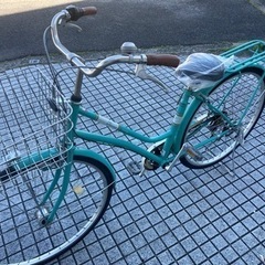 【27インチ自転車】6段変速　LEDオートライト付　前後タイヤ、チェーン、前カゴ、サドル、鍵新品❗️スペアキーあり　若林自転車　膳所店　SALE中❗️