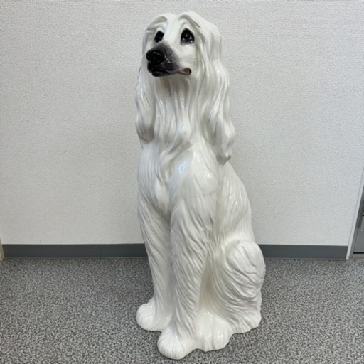 DIPINTO A MANO アフガンハウンド　犬　陶器　置物　イタリア製
