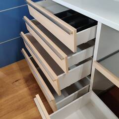 【愛品倶楽部柏店】高橋木工 2枚スライド扉 キッチンボード シェモア120