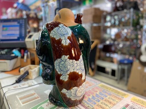 九谷焼 布袋様 置物 布袋像 七福神 金彩 縁起物 古美術 骨董 九谷焼