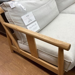 ACTUS 5人掛けソファー オーク材×布 LODGE ライトグレー　販売中！！