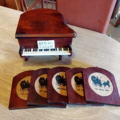 木製 グランドピアノ コースターセット 5枚セット 置物 オブジ...