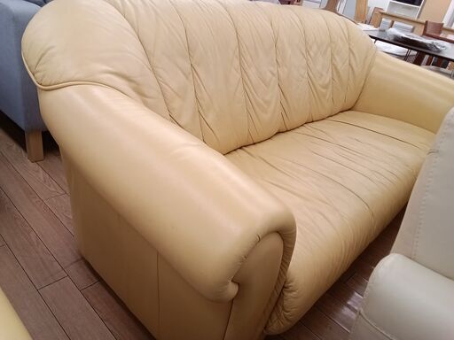 ☆ジモティ割あり☆ 三人掛けソファー イエロー H76×D78×W190 