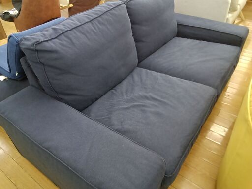 ★ジモティ割あり★  二人掛けソファー ネイビー H66×D90×W190 クリーニング済み TK2166\t\t\t\t\t\t\t \t\t\t\t\t\t\t