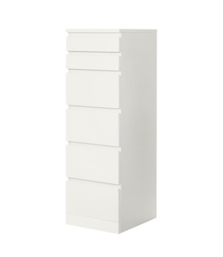 IKEA MALM マルム チェスト　6段　ホワイト　ミラー　鏡　ドレッサー