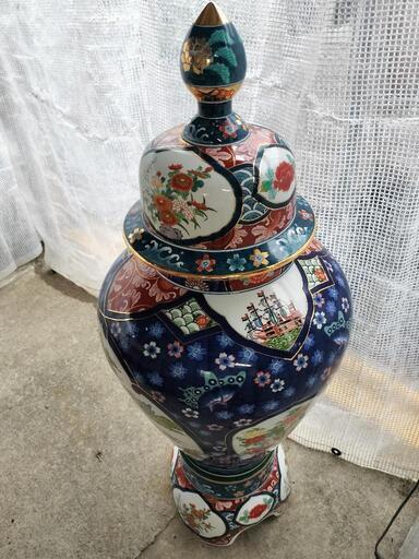 有田焼　金龍窯　博山作　飾壷