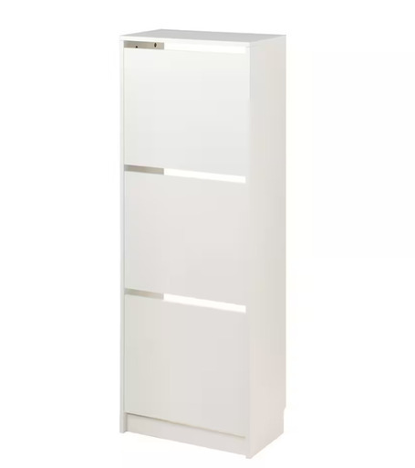 IKEA　BISSA ビッサ シューズボックス3段, ホワイト, 49x28x135 cm  取扱説明書あり\n