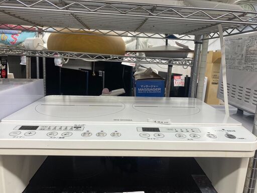 ☆中古￥8,800！IRIS OHYAMA　2口IHコンロ　家電　IHK-W12S-W型　2022年製　【BE066】