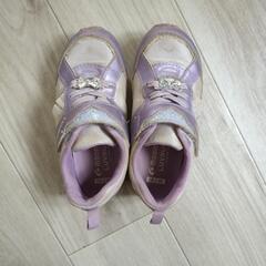 女の子　靴　18センチ　パープル　LUVRUSH