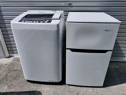 配達可!!単身用家電セット♪2ドア冷蔵庫＆5.5kg洗濯機 凹み、大きな傷なし