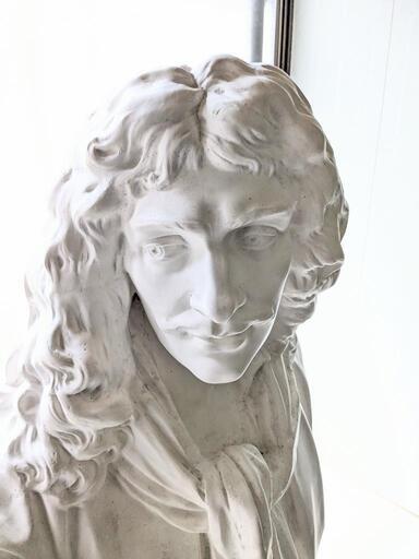 古代彫刻 石膏像 モリエール 胸像 デッサン オブジェ 美術 彫刻約W65