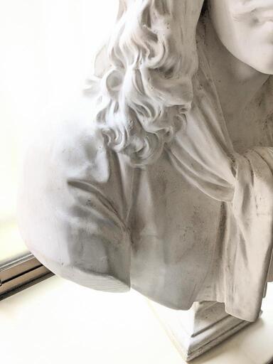 古代彫刻 石膏像 モリエール 胸像 デッサン オブジェ 美術 彫刻約W65
