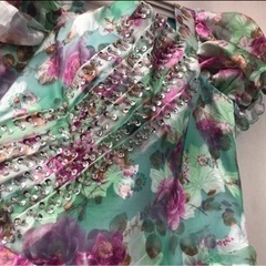 ☆S12066【カラードレス 】ウェディングドレス 花柄 キャバ嬢ドレス