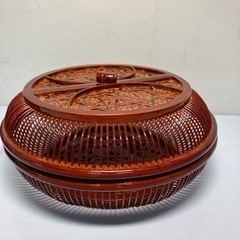 K2405-486 竹細工 竹籠 菓子器 中古美品