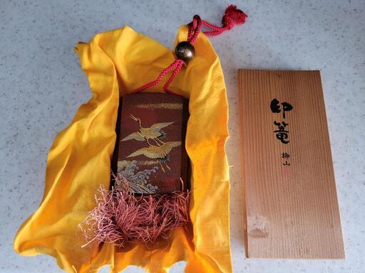 【SALE】柳山作　鶴時絵　印籠　印籠　中古　リサイクルショップ宮崎屋住吉店24.9.13