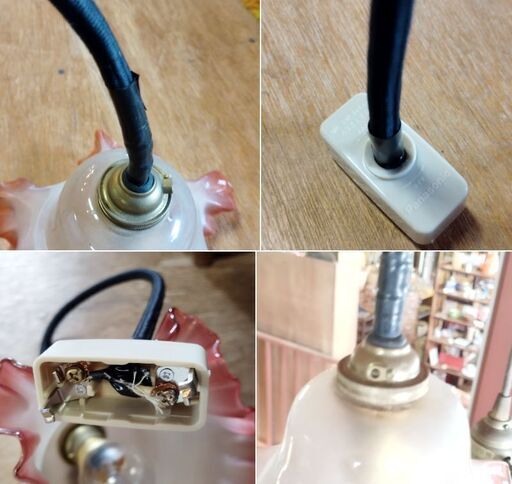 レトロなペンダントライト 照明 電球付き フリル 薄紅色 ピンク /UJ レトロなペンダントライト 照明 電球付き フリル 薄紅色 ピンク /UJ