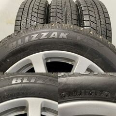 【BS BLIZZAK VRX 155/65R14】スタッドレス【ダイハツ 純正ホイール 14インチ 4.5J4HPCD100+45】19年製 タント ムーヴ等　(MTC536)クレジットカード QRコード決済可能