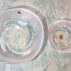 【各務クリスタル】ガラス皿♦︎二個セット