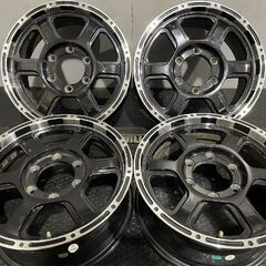 社外ホイール 16インチ 4本 6.5J6HPCD139.7+35 ブラック 深リム ハイエース等　(MHA187)クレジットカード QRコード決済可能 社外ホイール 16インチ 4本 6.5J6HPCD139.7+35 ブラック 深リム