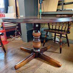 【愛品倶楽部柏店】飛騨産業 アームチェア3脚&丸テーブルセット 穂高