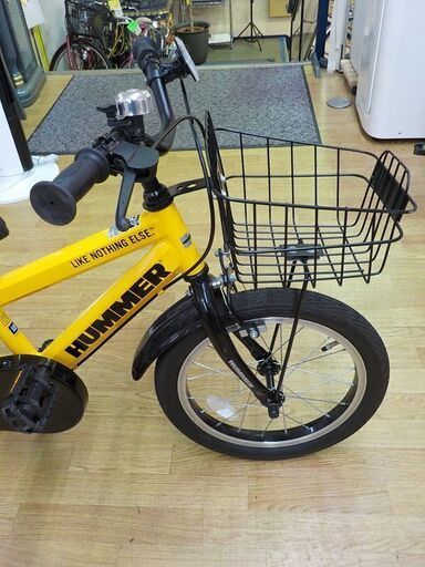 美品！ハマー 16インチ 子供用自転車 イエロー カゴ・スタンド付き