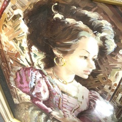 9103 真作保証 William Cane ウィリアム・ケイン 婦人像 油彩 10号