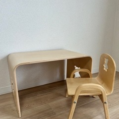 【受け渡しの方決まりました】子ども用木製テーブル・椅子セット