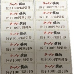 ラーメン横綱　餃子100円割引券