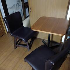 テーブル&椅子2脚セット　カフェ風　