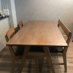 (現在商談中)★unico  ADDAY ★ ウニコ アディ ★ダイニングテーブル/ベンチ/椅子付き定価189,200円 ＋オマケつき　美品