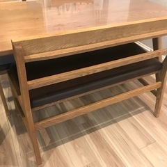 (現在商談中)★unico  ADDAY ★ ウニコ アディ ★ダイニングテーブル/ベンチ/椅子付き定価189,200円 ＋オマケつき　美品