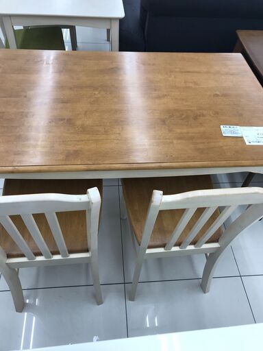 ★ジモティ割あり★  ダイニングテーブルセット ナチュラルブラウン H70×D80×W135 クリーニング済み HJ3135
