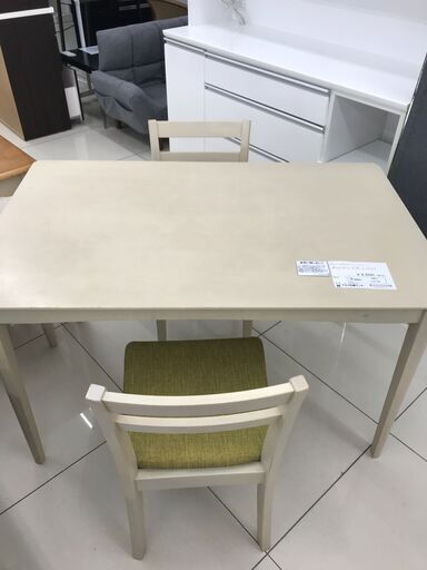 ★ジモティ割あり★ NITORI ダイニングテーブルセット ナチュラルベージュ H71×D75×W120 クリーニング済み HJ3136