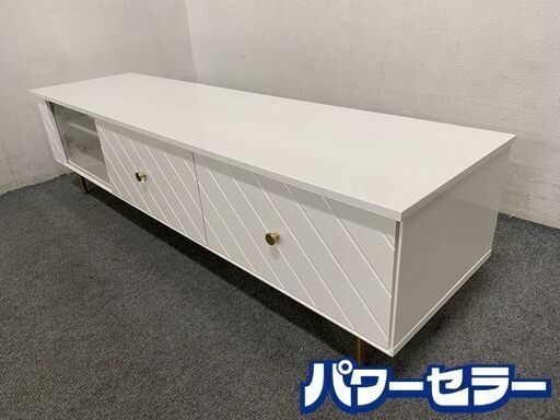 Francfranc/フランフラン ソルティール TVボード 2 ホワイト 高級感 かわいい サイドボード ゴールド 中古家具 店頭引取歓迎 R8297