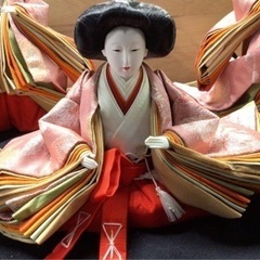 S1262【雛人形】三人官女 ひな人形 人形のみ 木箱付き 