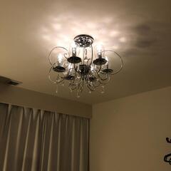 定価20万円越え 直付け上向き高級シャンデリア　クリスタルガラス　　オーデリック　調光可　エステサロンインテリア　照明器具　LED　ODELIC