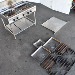 ≪yt1317ジ≫ 北沢産業 3口ガスコンロ 都市ガス用 KGT-975-21 幅90cm 2018年製造 業務用ガステーブル 動作未確認/現状品 60407-10