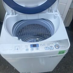 NO59❗️ 北九州市配送設置可能 シャープ 全自動洗濯機 穴なし槽 5.5Kgタイプ グレー ES-GE55R-H