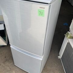 NO71❗️北九州市内配送無料　SJ-D14D-S 冷蔵庫 シルバー系 [2ドア /右開き/左開き付け替えタイプ /137L]