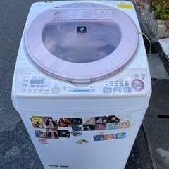 【ネット決済・配送可】シャープ　洗濯機　2015年製　8キロ