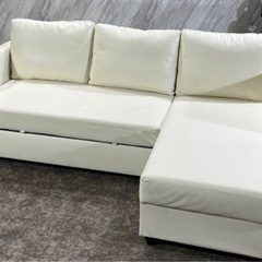 NITORIニトリノアーク カウチソファ　ソファベッド　ホワイト シンプル家具家具 ソファ 3人掛けソファ