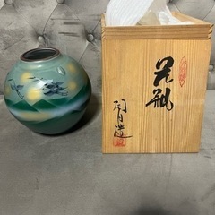 【ネット決済・配送可】九谷焼　壷・花瓶　箱付