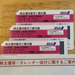 【ネット決済・配送可】ANA株主優待3枚（〜2025/5/31）