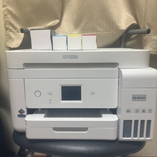 EPSON EW-M674FT ホワイト A4カラーインクジェット複合機（（コピー/スキャナ）+インクセット