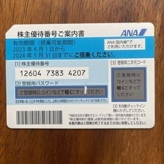 ANA 株主優待5/31/2024搭乗分まで