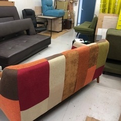 🛋️カラフルパッチワーク3人掛ソファー🛋️