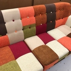 🛋️カラフルパッチワーク3人掛ソファー🛋️