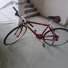 フラットギヤ付き28インチ自転車赤